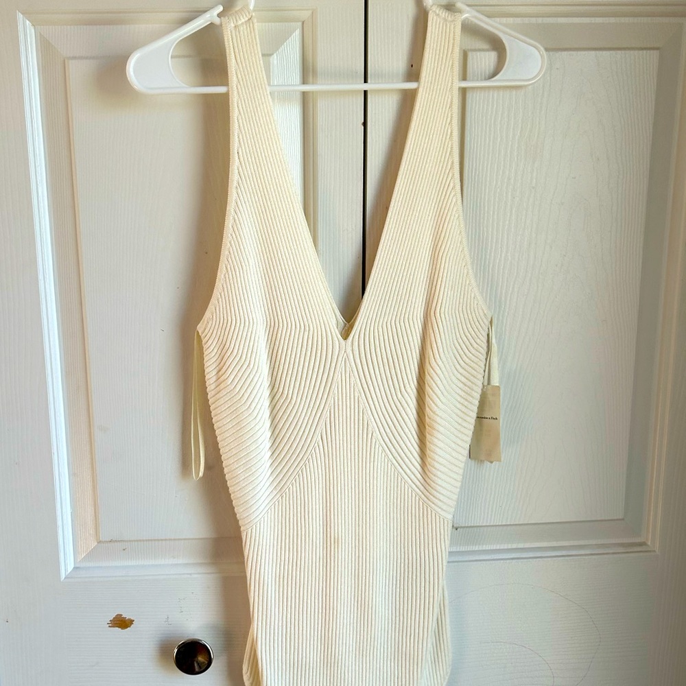 Abercrombie & Fitch XL Sleeveless Ribbed Knit Thong Body Suit